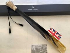 靴べら 英国製 アビーホーン50cmアップ 本水牛角 &鹿角withタッセルロングシューホーン LS/B N048