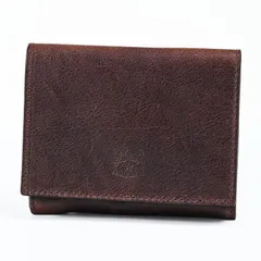 新品 イルビゾンテ IL BISONTE 三つ折り財布 小銭入れ付き メンズ レディース バケッタレザー ダークブラウン SSW022PO0001BW432