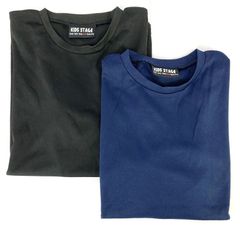 ネイビー＆黒　２枚セット　ベーシックノーマルネック半袖Tシャツ　１５０