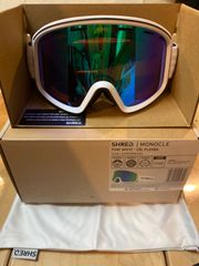 【SHRED MONOCLE】シュレッド　MONOCLE PURE WHITE レンズ:CBL PLASMA MIRROR (VLT 16%) GOMONN33A スノーボード スノボ スキー  SNOWBOARD GOGGLE