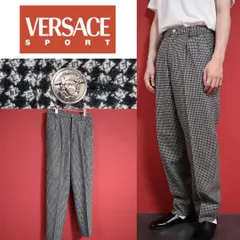 【スペシャル】VERSACE カシミヤ混 メデューサ 銀ボタン ワイドスラックスのサムネイル