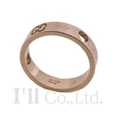GUCCI　グッチ　アイコン　アモール　ハート　リング　750PG　＃8　ブランドジュエリー　アクセサリー　指輪　8号　GG　ロゴ　ICON　ハートモチーフ　Au750　18金　K18PG　750ピンクゴールド【中古】【76355】