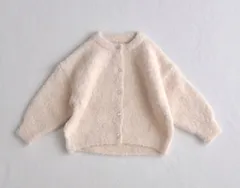 新品タグ付き　coto cotte　もこもこニットカーディガン　110㎝　120㎝　130㎝　ベージュ　カーディガン　暖かい　小学生　子供　女の子　ボタン