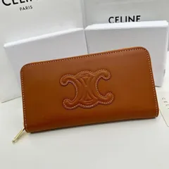 【今日特価】CELINE セリーヌ TRIOMPHE CUIR 大きなジップウォレット 国内送料無料！お得な価格で在庫あり！-WTO輸入1