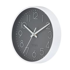 PATIKIL 20 cm ラウンド壁掛け時計 電池式サイレント 非カチカチ 掛け時計 オフィス 寝室 キッチン 装飾用 グレー