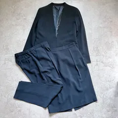 Flolia ノーカラージャケット・パンツ・スカート2点、ブラウス 豪華 5点セット 黒 フォーマル 行事 冠婚葬祭 ママスーツ