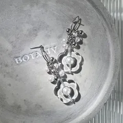 クリアフラワーロングピアス・イヤリング