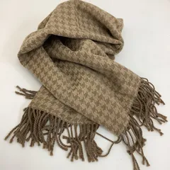 【美品】Mont Blanc ひざ掛け　ショール　大判ストール　千鳥柄　ベージュ