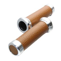 新品 ハンドル バーエンド付き カスタム グリップ アルミ レザー バイク 22