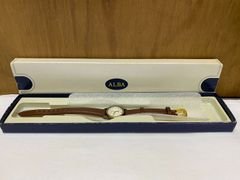 不動【美品・箱付き】セイコーアルバクォーツQZ ALBA SEIKO　レディース腕時計