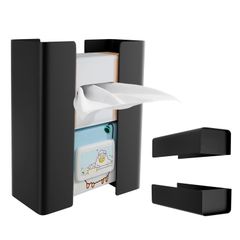 新品 ICHIYO ティッシュケース マグネット ボックス 調節可能マグネット ティッシュケース ペーパーホルダー 壁掛け 片手で切れる 収納 磁石 ペーパーホルダー冷蔵庫 浴室 お風呂 洗面台 洗濯機 冷蔵庫 (マグネット分割式-ブラック)