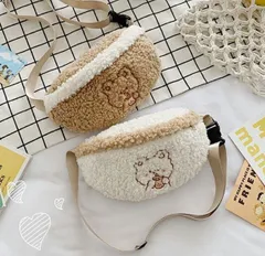 ボディバッグ ボア サコッシュ ショルダーバッグ レディース キッズ 2way 熊 ふわふわ ムートン ポシェット ワンショルダー ボディーバッグ 軽量 カジュアル プレゼント ギフト 女の子 小学生 ななめ掛け バッグ トレンド 子供 ポーチ