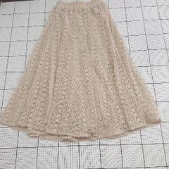 ◇ ⊂ AND COUTURE　アンドクチュール レース ロング フレア ロングレーススカート サイズ38 ベージュ系 レディース E  【1508250002045】