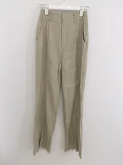 ◇ MURUA ムルーア リネン混 スリット カットオフ パンツ サイズS ベージュ レディース P  【1208190001787】