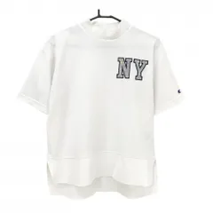 チャンピオン 半袖ハイネックシャツ 白 ネックメッシュ レディース LARGE ゴルフウェア Champion
