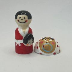 被りこけし　ひょっとこ　赤