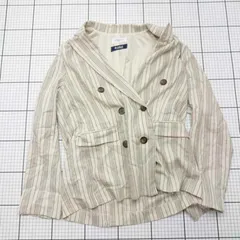 ◇ ⊇ OPAQUE CLIP オペーク ドットクリップ ストライプ柄 長袖 アウター サイズL ブラウン系 メンズ E  【1509190037241】