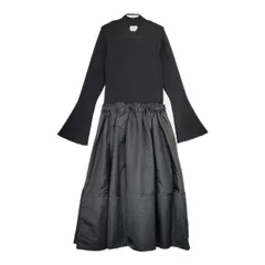 ランバンオンブルー　ティアード 切り替え ドッキング ロング ワンピース M LANVIN en Bleu｜ランバンオンブルーのワンピース（ブラック