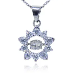 五芒星 星 10連CZダイヤモンド シルバー925 レディース ネックレス プラチナ仕上 アクセサリー キュービックジルコニア ペンダント プレゼント