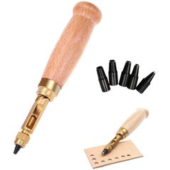 YFFSFDC ベルト 穴あけ レザークラフト ベルト穴あけパンチ 革 穴あけ スクリュー 1.5/2/2.5/3/3.5/4mm ハンマー 不要 打音気にせず 穴あけ 工具 手つくり 道具 DIYレザーツール