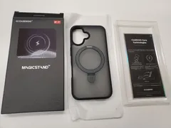 ★CASEKOO iPhone 16 用 ケース 米軍MIL規格 耐衝撃 隠しスタンド 横縦両立 指紋防止 マット仕上げ 最大25W急速充電対応 MagSafe対応 黄変防止 半透明 ストラップホール付き ブラック