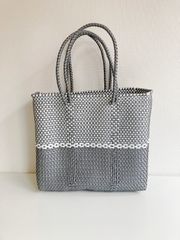 バッグ｜【Moon Bird】メルカドバッグ(M)バイカラーWHITE×SILVER