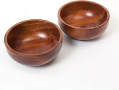 徳成工芸 汁椀・飯碗 木製漆塗り/12x5cm 2個入り｜毎日の食卓を上質に彩るお椀セット TAY-201(茶色(うるし色),  直径12cm x 高さ5cm)