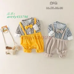 子供服 男の子 ボディスーツ 紳士 純綿 春 大 ロンパース お出かけ ベビー用品 記念撮影 出産祝い 秋 新生児 チェック柄 キッズ 赤ちゃん 長袖 夏 ant4y433746