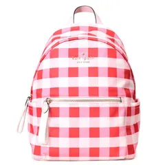 ケイトスペード バックパック katespade リュック バッグ チェック柄 ギンガムチェック チェルシー ミディアム ナイロン リュックサック ピンクマルチ KG566