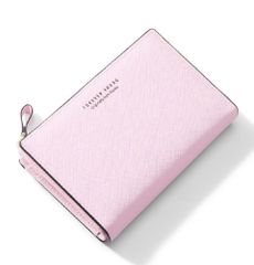 [Kugusa] 財布 二つ折り PU レザー カード 10枚 収納 ファスナー レディース 専用化粧箱付き かわいい(ベビーピンク)