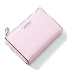 [Kugusa] 財布 二つ折り PU レザー カード 10枚 収納 ファスナー レディース 専用化粧箱付き かわいい(ベビーピンク)