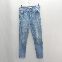 ◇ Levi's リーバイス ストレッチ ダメージ加工 ハイライズ スキニー デニム パンツ サイズ25 ライトブルー レディース E  【1407020053402】