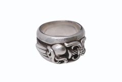 CHROME HEARTS クロムハーツ ダガーハート リング 指輪 アクセサリー シルバー925 33.3g サイズ22号 美品 中古 4b001514