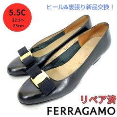 美品 Ferragamo ヴァラ リボン パンプス ドリー ブラック 23cm ヴァラ リボン パンプス - ウィメンズ | Ferragamo