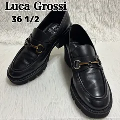 新品未使用 ルーカグロッシ ローファー ブラックエナメル サイズ36 ルカ グロッシ Luca Grossi ワントーンビットローファー （ブラック