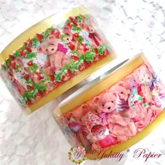【2個セット】テディベア いちご OPPテープ2種セット