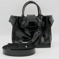 Roger Vivier ロジェヴィヴィエ ピルグリムドジュールスモールバッグ ブラック エナメルレザー 2wayバッグ ハンドバッグ ショルダーバッグ