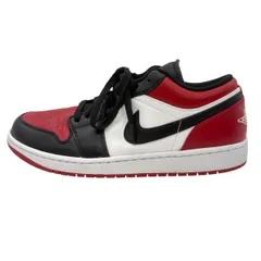 ♪3161 Nike Air Jordan 1 Low Bred Toe スニーカー 28cm 553558-612 中古 ナイキ エアジョーダン1 ロー ブレッドトゥ レッド ブラック ホワイト