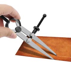 調節可能 測定工具 皮革 DIYミシンツール レザークラフト用工具 革工芸 線引き 炭素鋼 回転レザークラフト レザーコンパスツール ネジコンパス スプリング式 レザークラフト ディバイダー