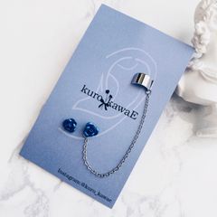 両耳用-薔薇のチェーンピアス / イヤリング ゴシック 病みかわいいい 地雷系