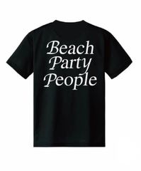 ビッグサイズ 特注 XXXL Beach Party 半袖Tシャツ ブラック×ホワイト　ユニセックス