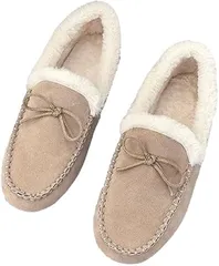 1/2plus ニブンノイチプラス シューズ モカシン ローファー ムートン 風 大人 レディース 23.0cm( ベージュ,  23.0 cm)