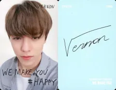 【中古】コレクションカード(男性) SEVENTEEN/VERNON(バーノン)/「#HAPPY」・裏面水色/CD「JAPAN 1ST MINI ALBUM WE MAKE YOU」(初回限定盤B)特典フォトカード