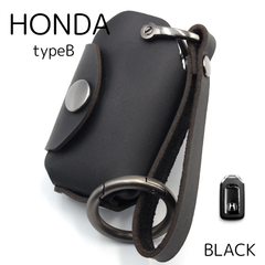 [NONINA] ホンダ キーケース 日本製 本革 黒色 for ホンダ HONDA タイプB ヴェゼル FIT NBOX N-BOX N-VAN ZR-V WR-V ステップワゴン シビック アコード オデッセイ フリード キーカバー レザー