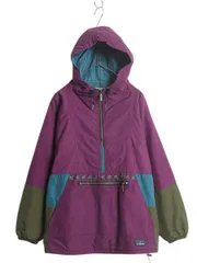 【お得なクーポン配布中!】 90s USA製 エルエルビーン 中綿 ナイロン アノラック パーカー ジャケット レディース L メンズ M 程/ オールド LLBEAN マウンテンパーカー