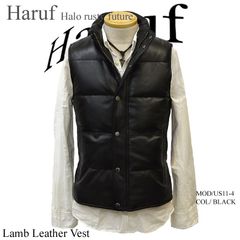 【送料無料】ダウンベスト メンズ ブランド レザーベスト レザーダウンベスト 本革 ラムレザー ベスト ジレ レザーダウン シンプル 革ジャン バイク 黒 ブラック 秋冬 メンズアウター US114BLACK