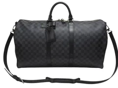 LOUISVUITTON ルイヴィトン キーポルバンドリエール55 ボストンバッグ N41413 ダミエグラフィット キャンバス ブラック 美品 中古 4b005166