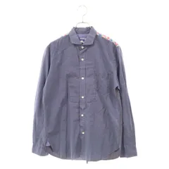 JUNYA WATANABE COMME des GARCONS (ジュンヤワタナベ コムデギャルソン) ドット×ストライプ ロングスリーブシャツ 長袖 ネイビー WS-B008のサムネイル