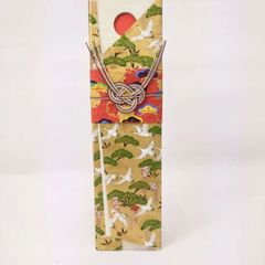コロコロコイン 彩どりおふだ 鮮やかな友禅紙 鶴と松 金 白 ご長寿のお祝いに 手作りの想いが伝わります