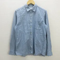 D■ユナイテッドアローズ/Green Label Relaxing 胸ポケット付き 長袖シャツ【L】青/MENS/165【中古】■
